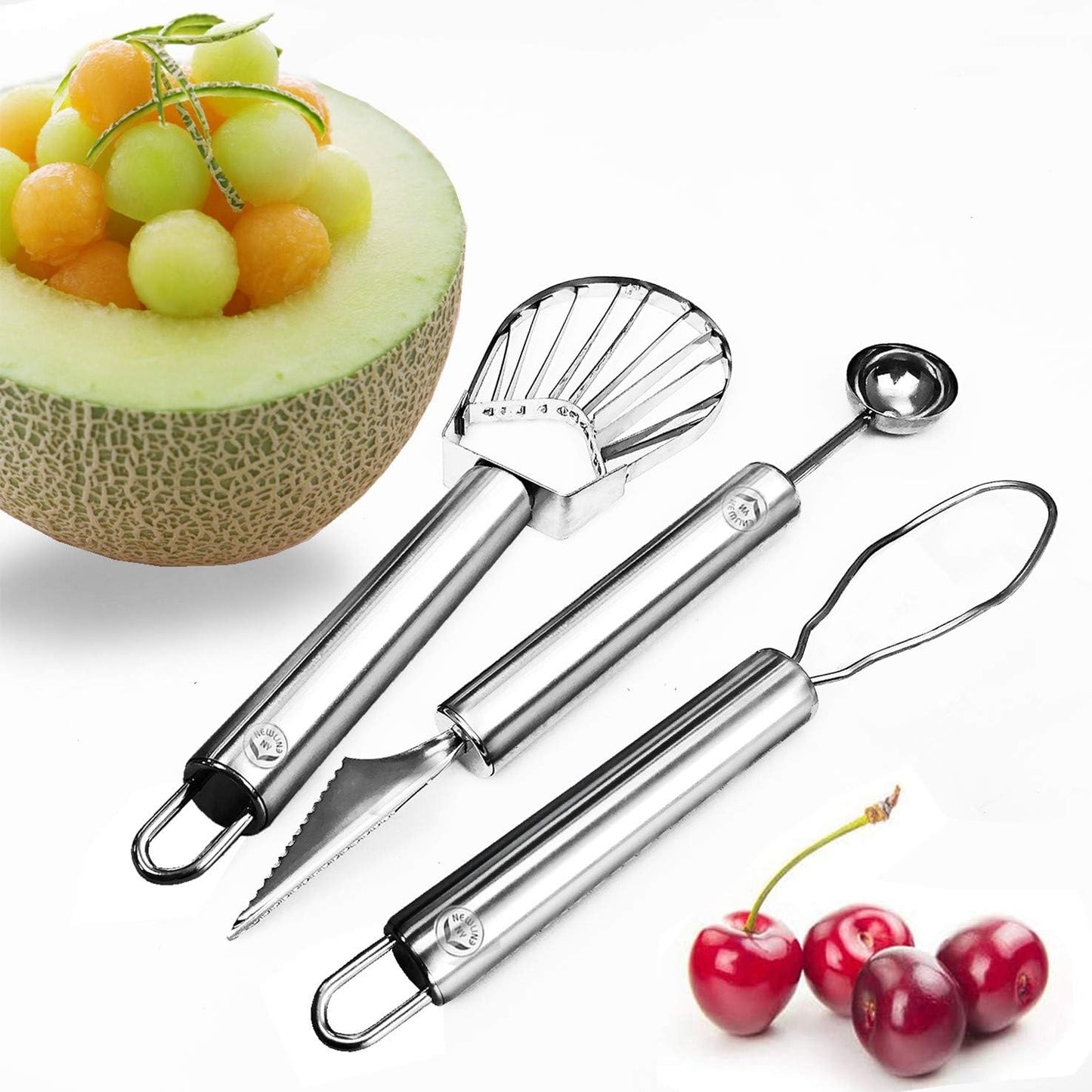 Stainless Steel Kitchen Tools: Fruit Helper 3 Pcs