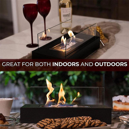 Winter New Year Table Top Fireplace Ornaments, 1 Set Portable Indoor Table Top Fire Pit, Fireplace for Outdoor Gatherings Patio Balcony Backyard Living Room Table Home Decor, New Year Gifts